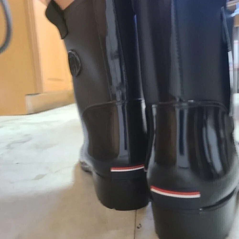 Tommy Hilfiger Khristie Rain Boots Black Sz 9